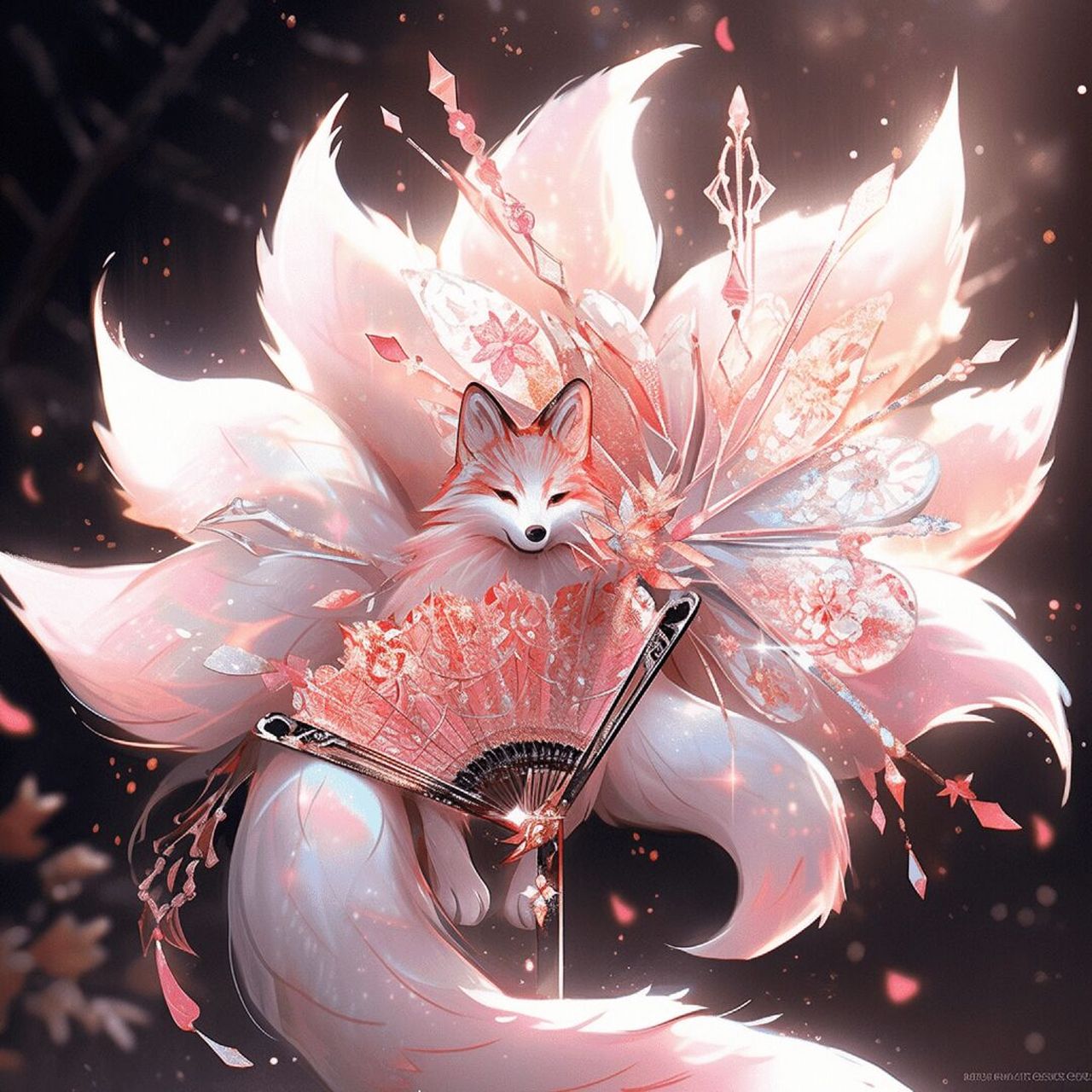 魅惑九尾狐  九尾狐是中国古代神话传说中的神异动物,形象为一只长有
