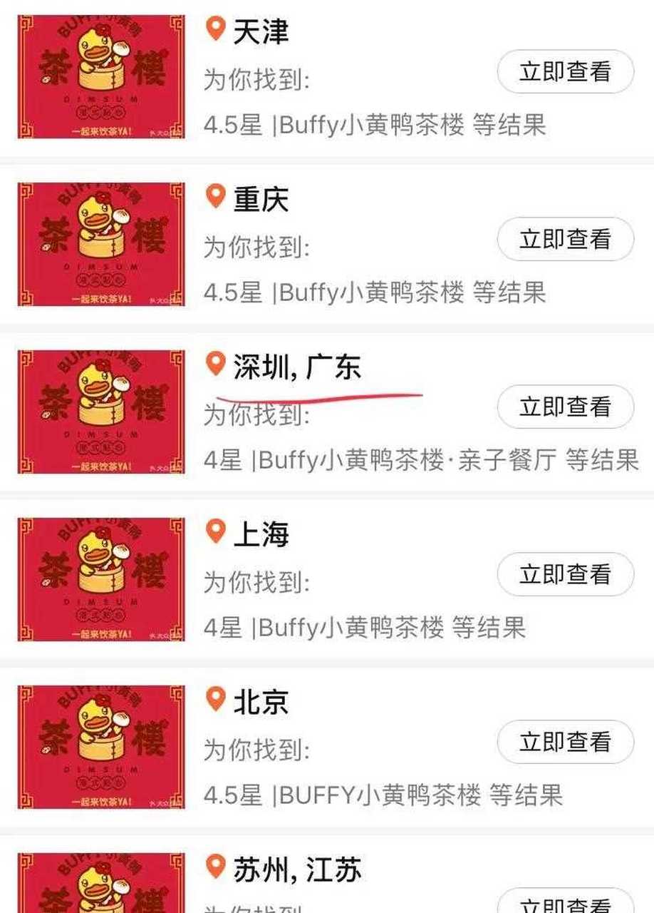 网红buffy小黄鸭茶楼进军杭州,但又完美的避开广州,广东深圳,珠海都有