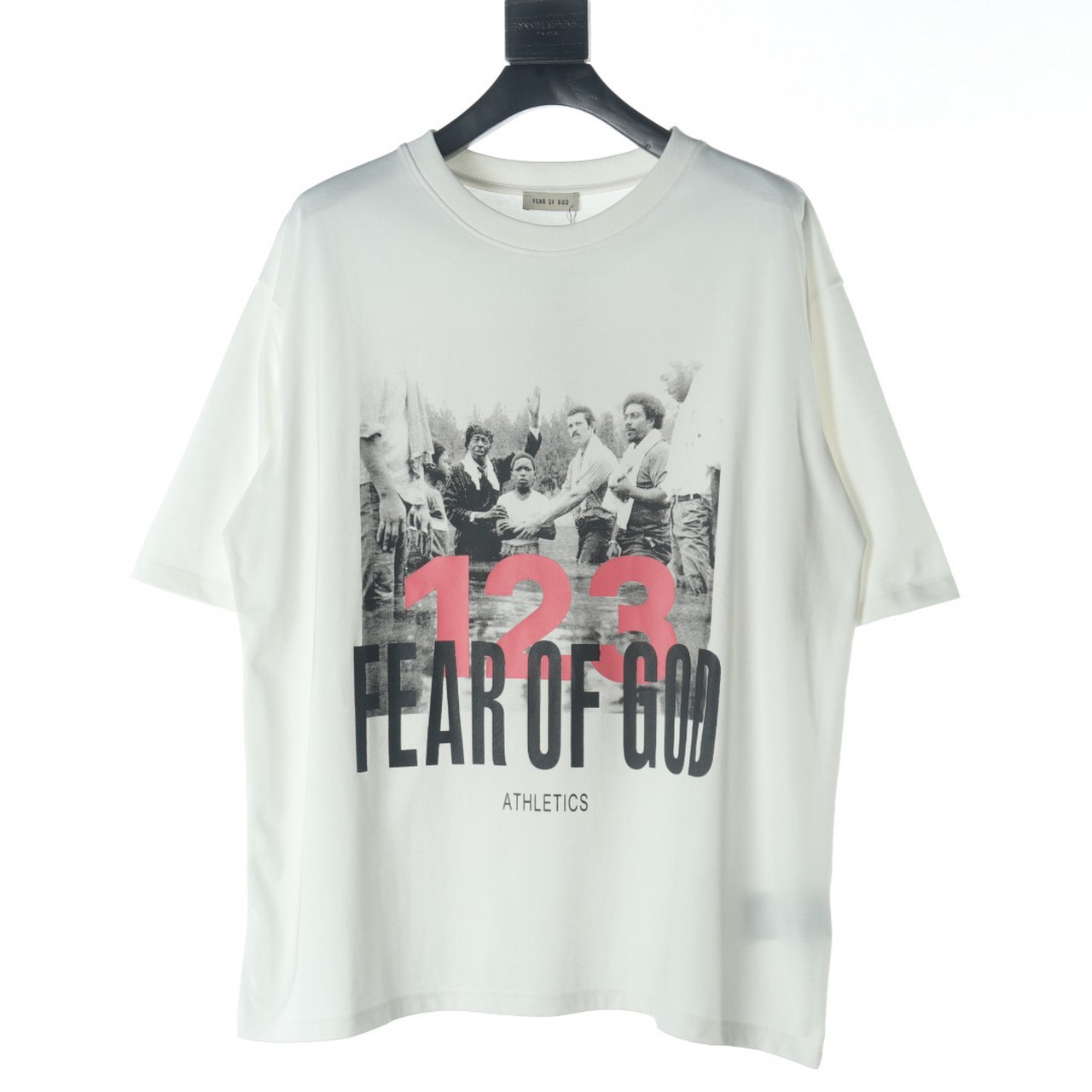 rrr123 x fear of god fog 联名人像短袖t恤 面料采用32s水洗后270g