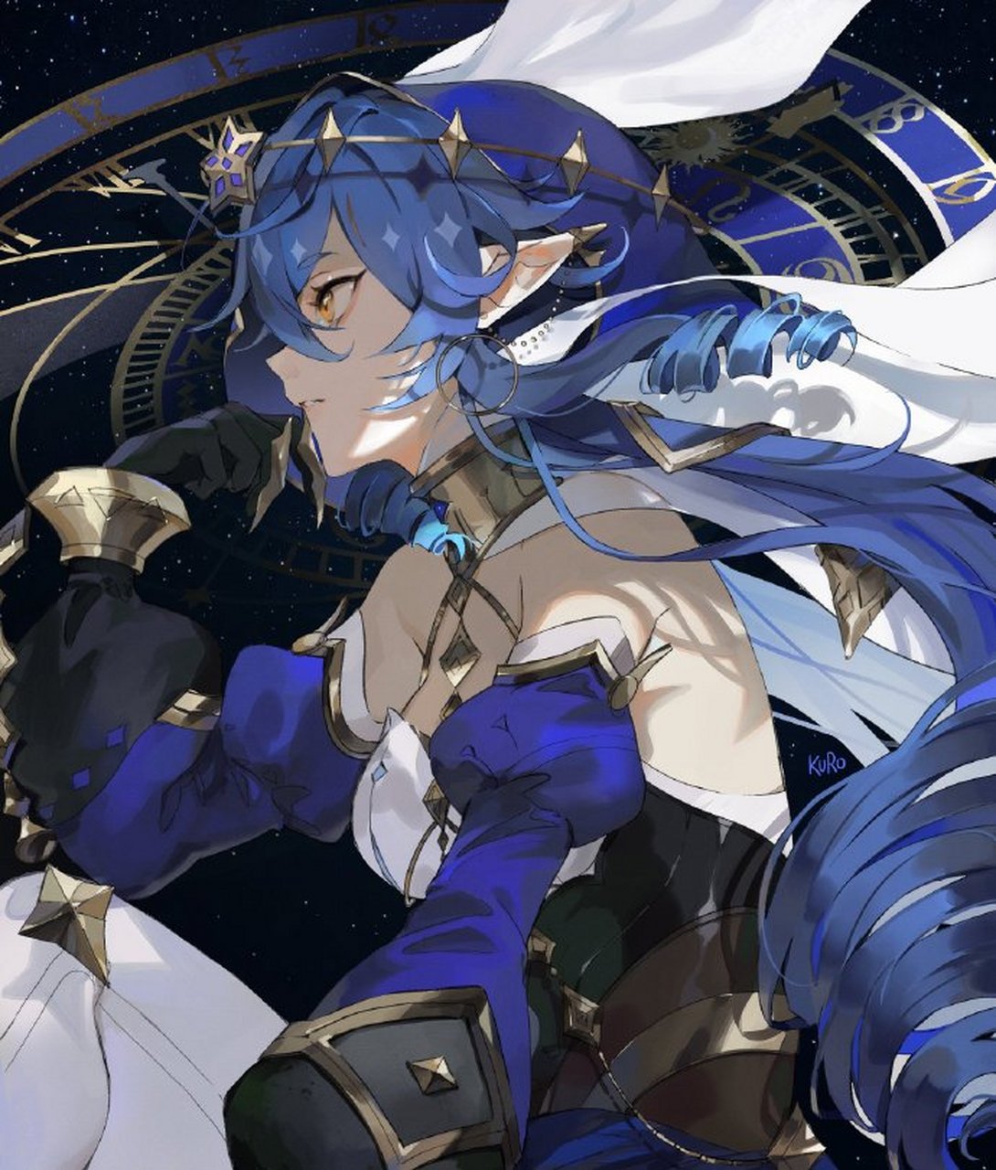 kuro 新绘 #原神#  莱依拉,散兵,魈,提纳里,胡桃,钟离 #插画