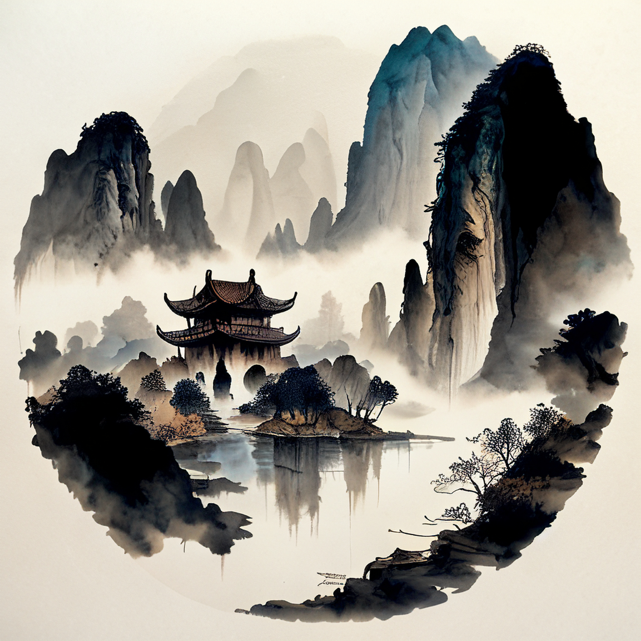 百度ai绘图黑科技#壁纸,微视图,古风绘画,中国风,描绘古诗词,古典 ..