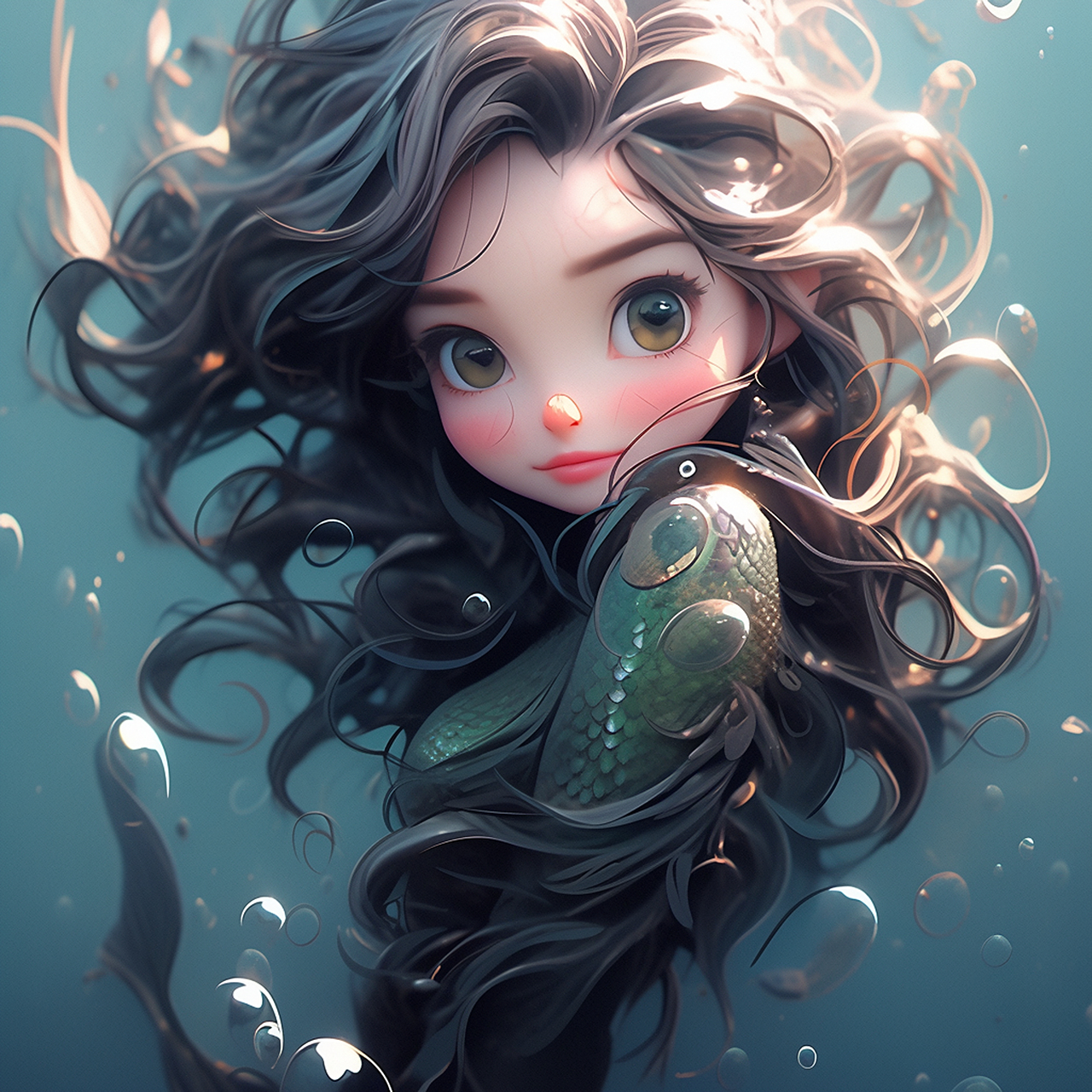 正在蜕变的美人鱼小姐姐!#美人鱼# #ai绘画