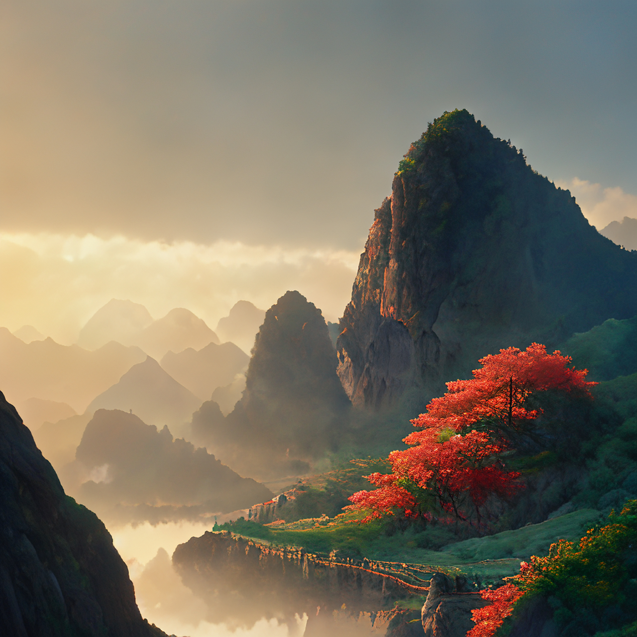 百度ai绘图黑科技#壁纸,微视图,古风绘画,中国风,描绘古诗词,古典美.