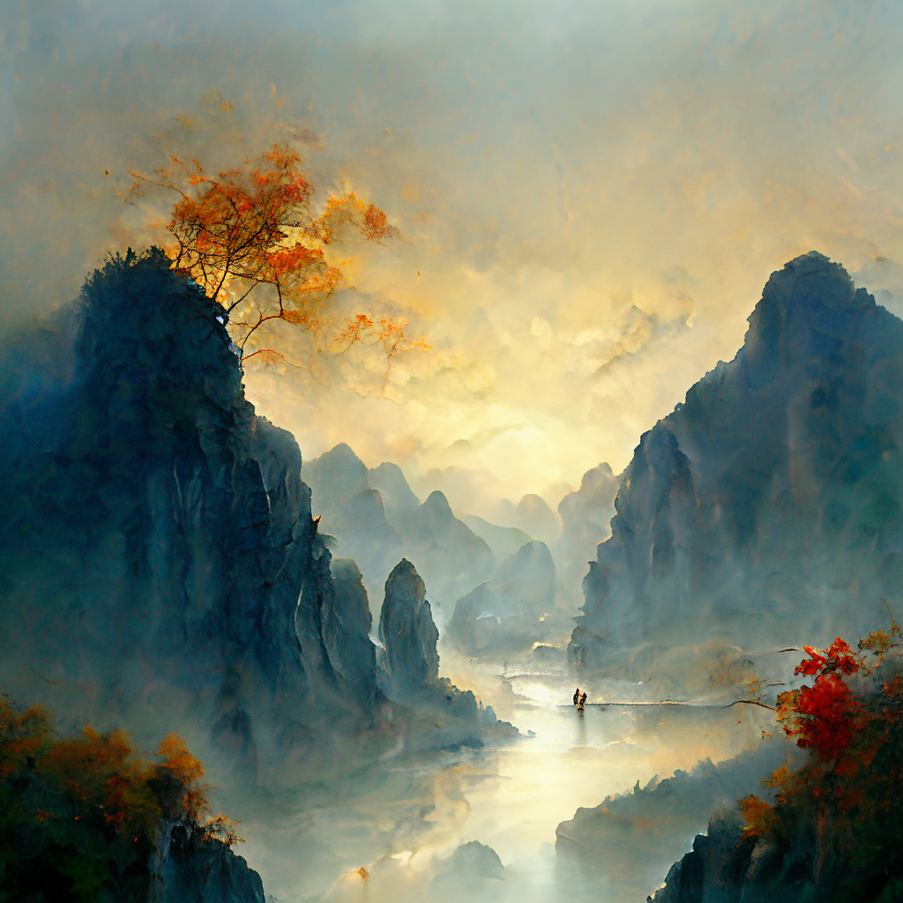 百度ai绘图黑科技#壁纸,微视图,古风绘画,中国风,描绘古诗词,古典美.