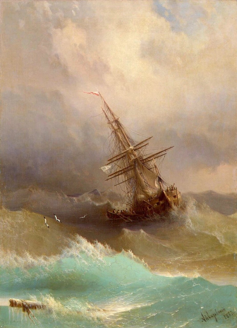 这油画里的海浪是透明的  艾瓦佐夫斯基是一位杰出的画家,他的作品