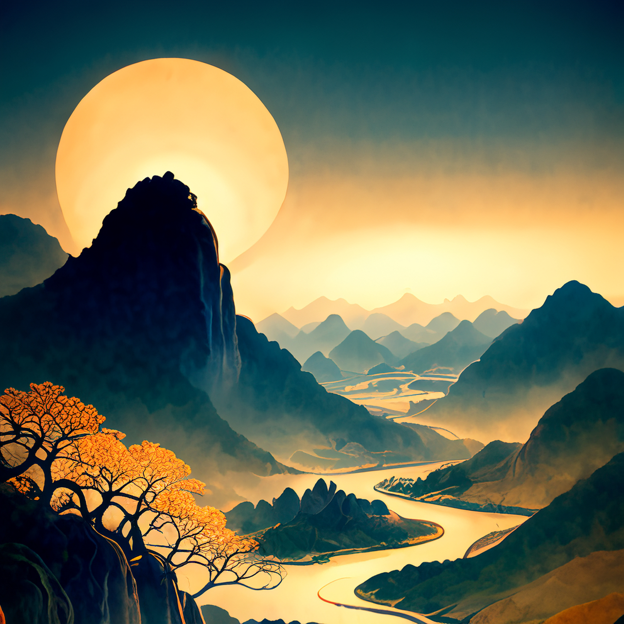 古风绘画,中国风,描绘古诗词,古典美.