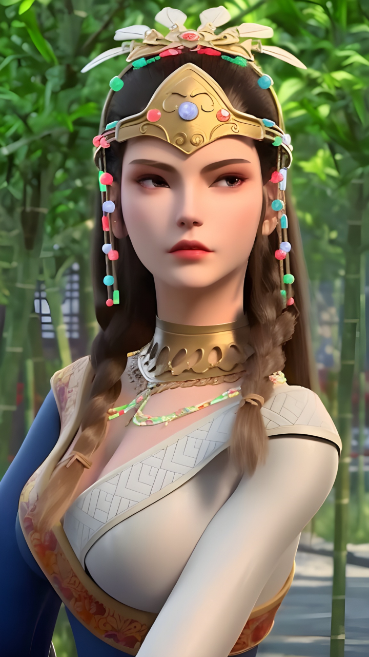 国漫壁纸|新晋国漫女神"慕容燕"高清ai精修手机壁纸:动画《真阳武神》