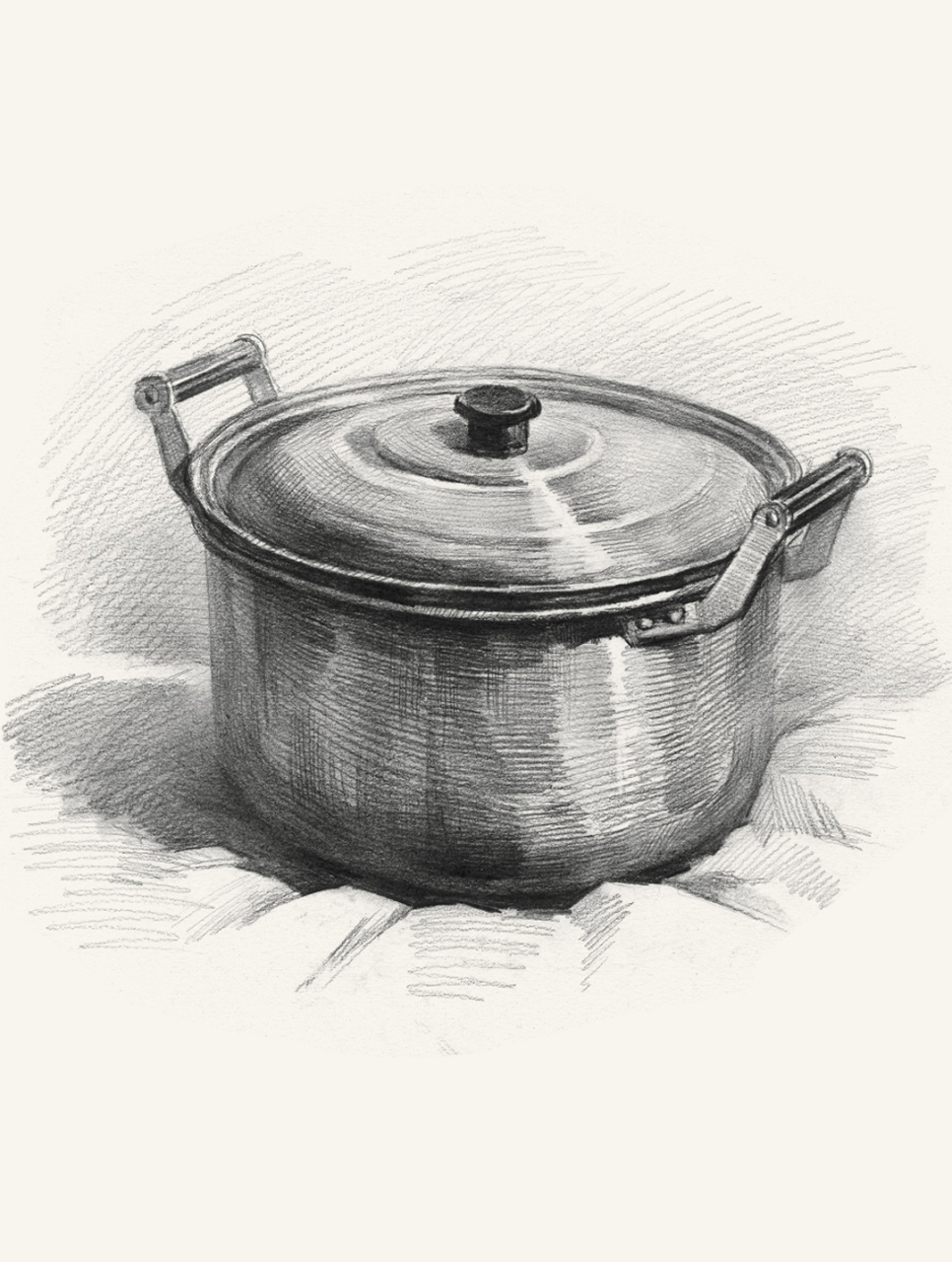 【每日分享】素描静物单个对照临本丨不锈钢类#美术生# #杭州纯画室