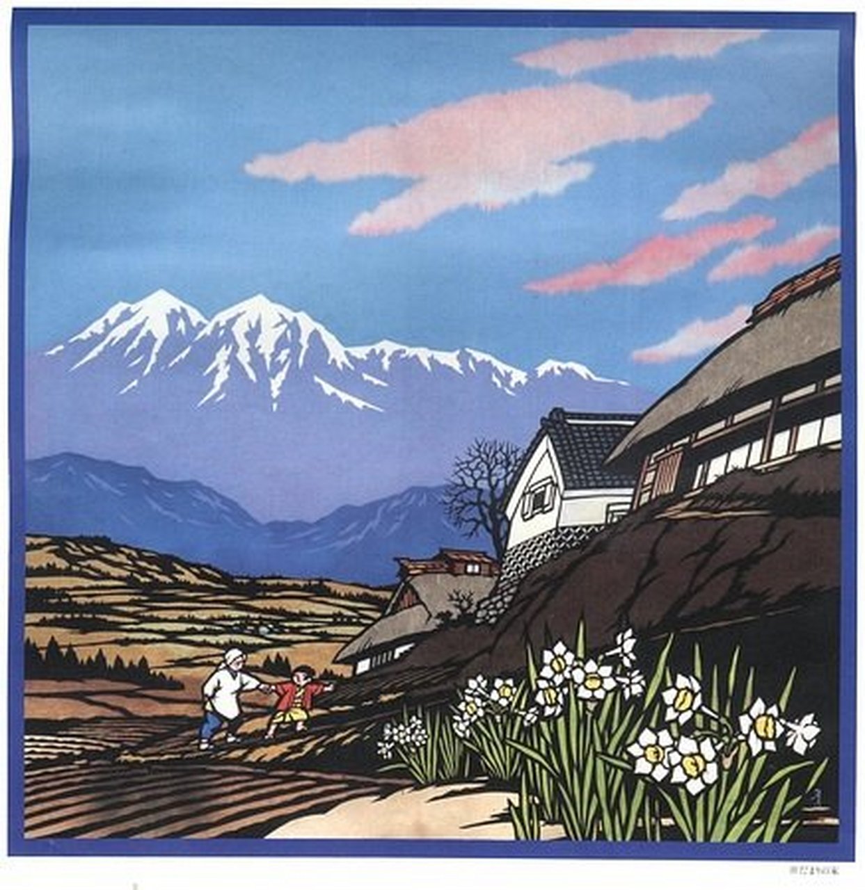 日本老挂历上的儿童版画