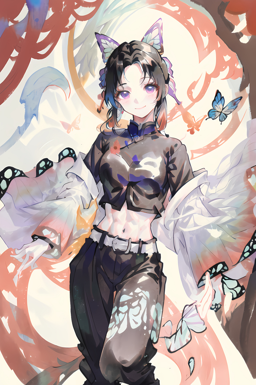 当蝴蝶忍小姐姐露出了腹肌.