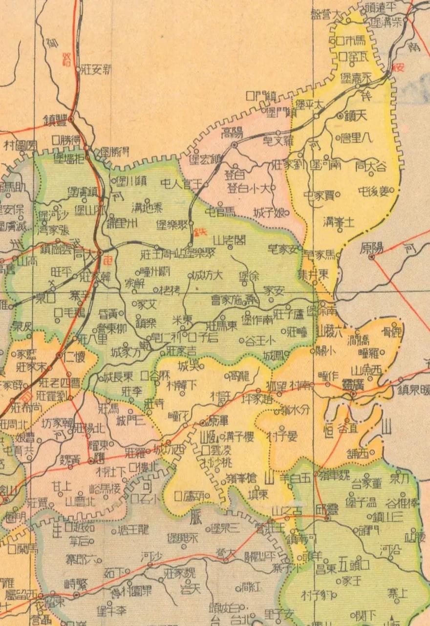 这是1941年,山西大同,老地图精确到镇,大同老乡快看看,能找到你老家吗