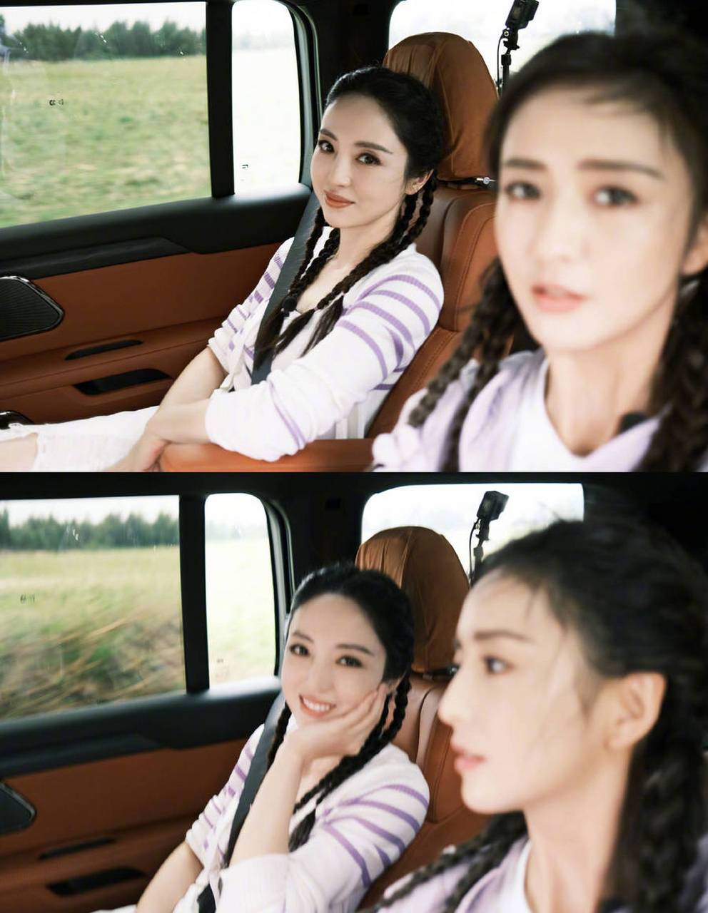 纯洁恬静妆容惹人喜爱#娱乐热ai计划# #佟丽娅# #董璇佟丽娅合照