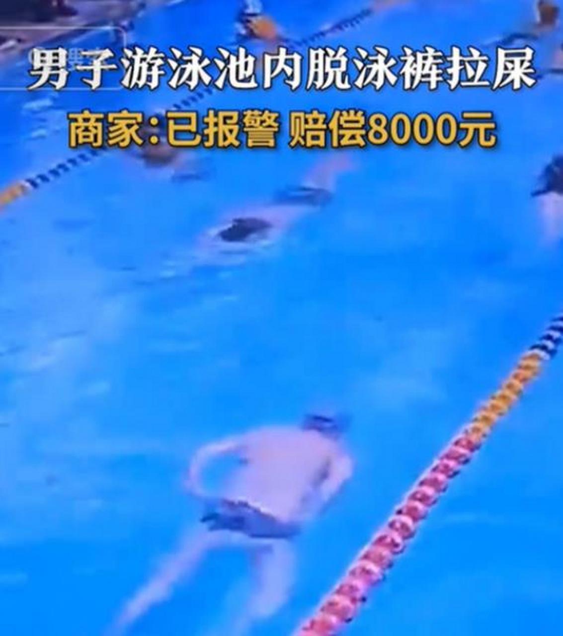 广州一男子在泳池内大便,脱裤拉屎4秒钟一气呵成!