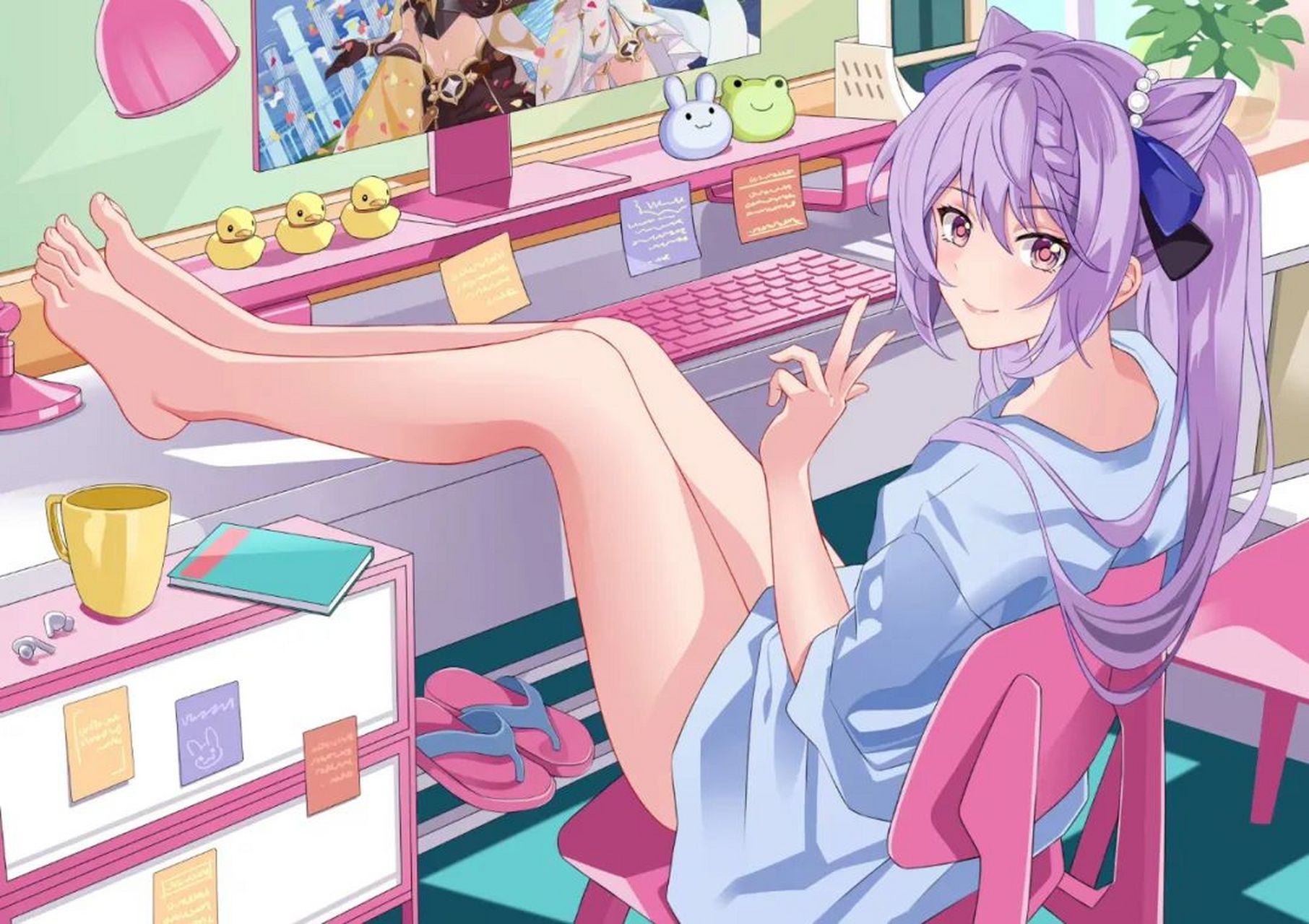 宅女阿晴(画师梦美sanman,图源pixiv)#原神# #原神美图