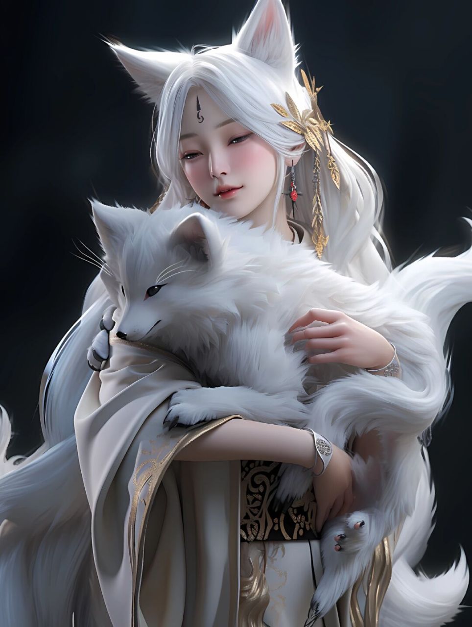 白狐仙的神秘魅力  当我们输入"白狐仙"这一关键词,ai绘画程序就可以