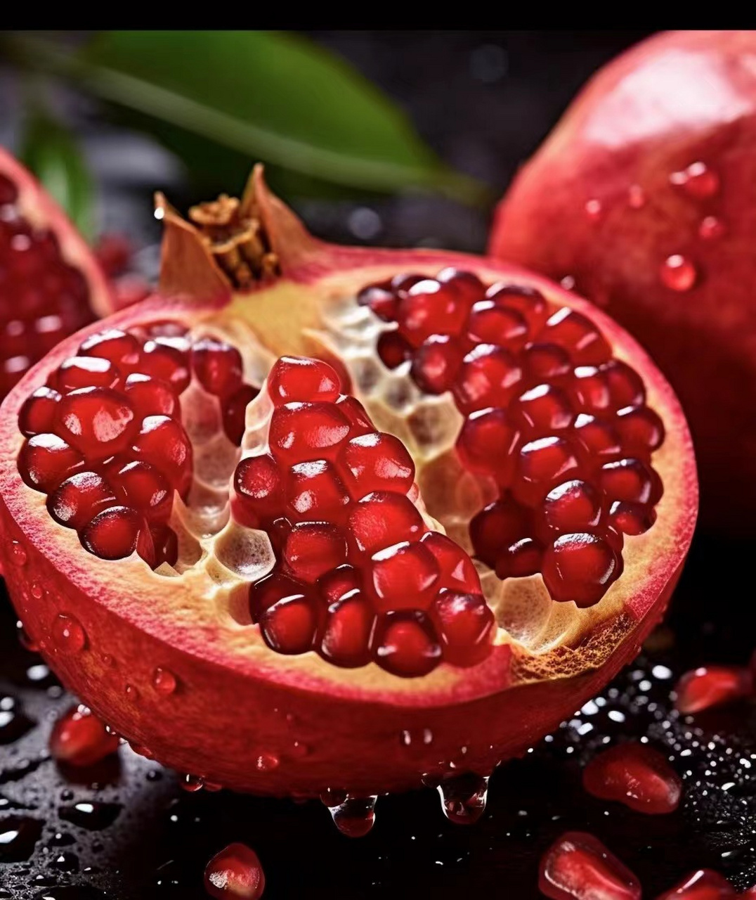 红如玛瑙,晶莹剔透 一口咬下,酸甜适中  享受突尼斯软籽石榴的鲜美多
