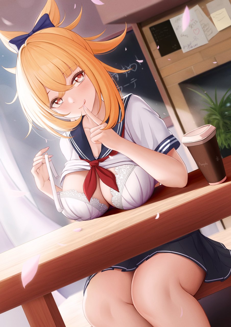 咖啡馆里的jk宵宫 画师:沐雪arayuki