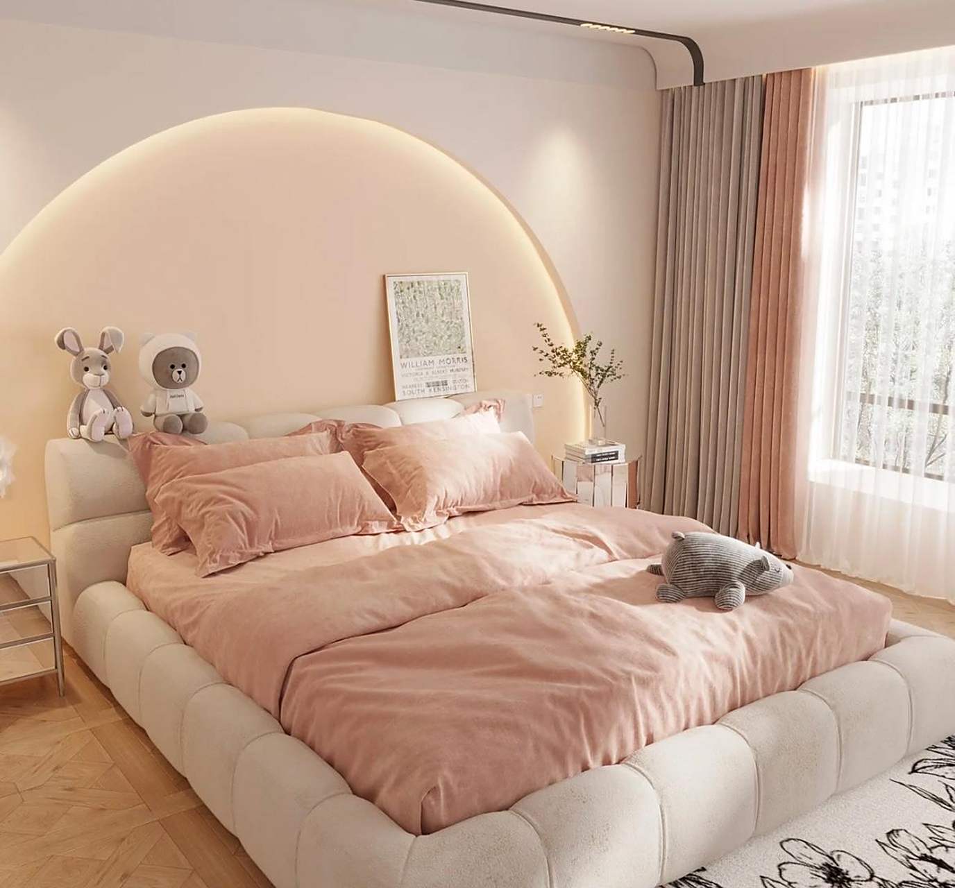 15平卧室|治愈系的暖色调房间,好温馨 [挤眼]粉色系的卧室,也太好看了