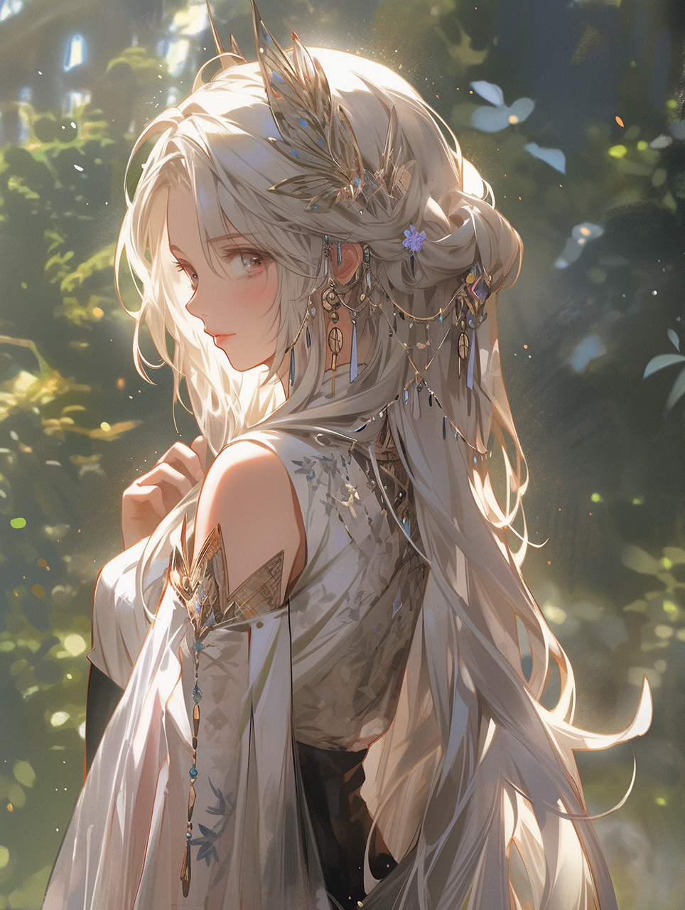 ai绘画|白发少女(附提示语)  提示语:(masterpiece, best quality