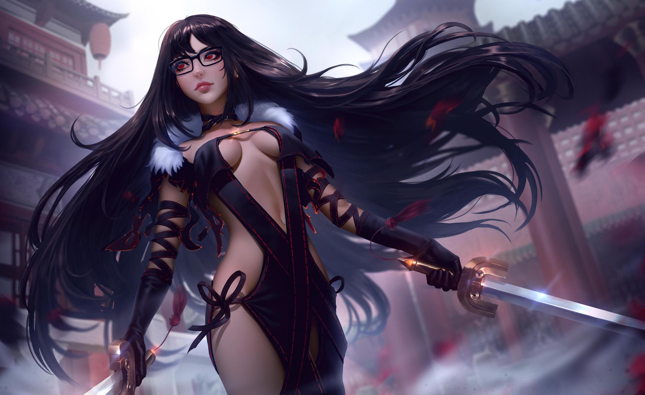 gif创作人# 很多游戏动漫的美少女原画插画都来自他的创作.