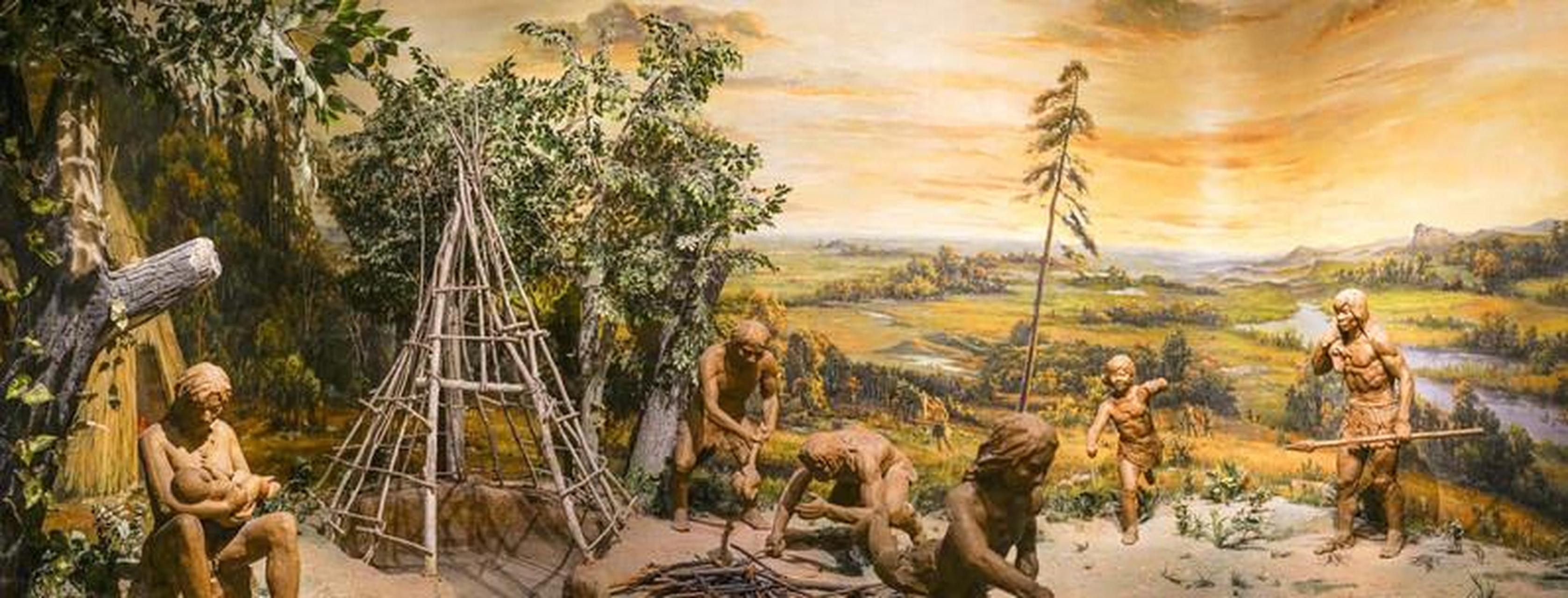 原始人类的出现  教授达纳告诉我们,在始新世之后,欧洲大部分是陆地