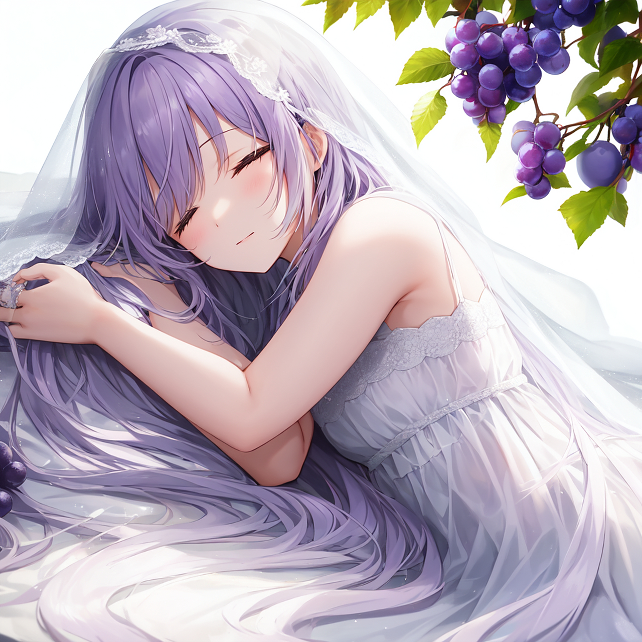 葡萄公主二次元动漫头像,是不是很可爱呢? #完美夏日##ai艺术季