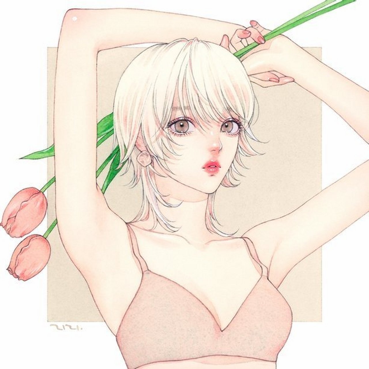 女孩水彩人像  zizitw 676767