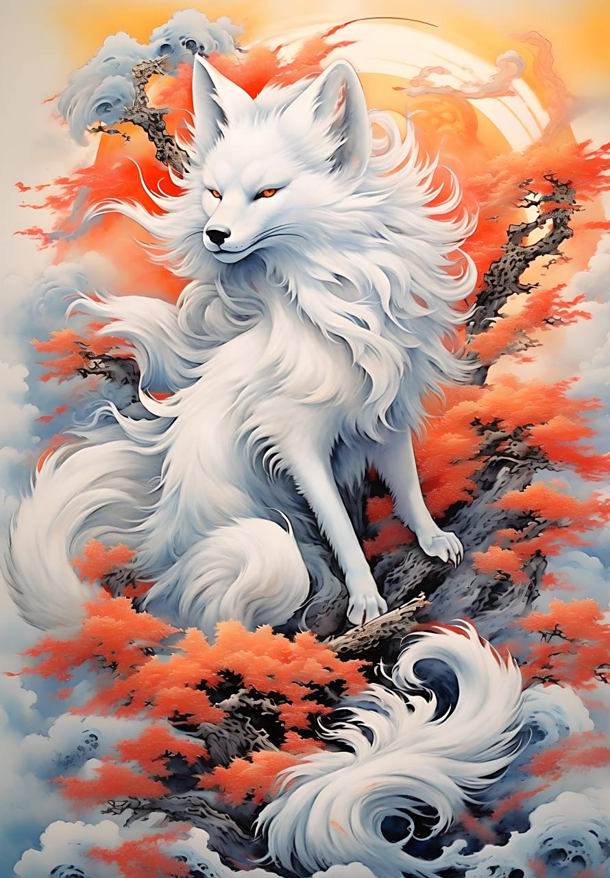 水墨画##狐狸##二次元##白狐##幻想##图片##动漫头像和壁纸##中国