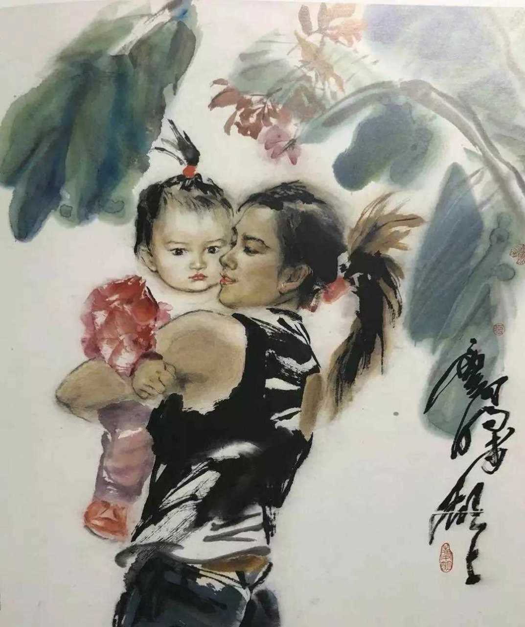 浙派人物画家王庆明作品欣赏(12)王庆明老师说"我偏爱儿童,少女和