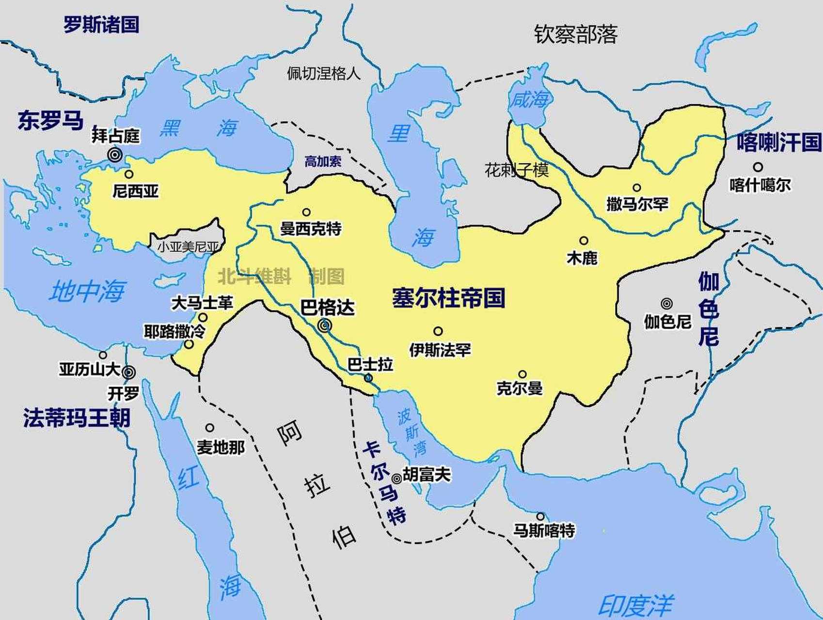 塞尔柱帝国,土耳其帝国的前身,曾经称霸西亚,疆域辽阔.