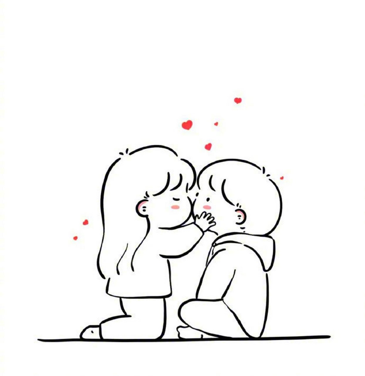 情侣线稿头像柒先生