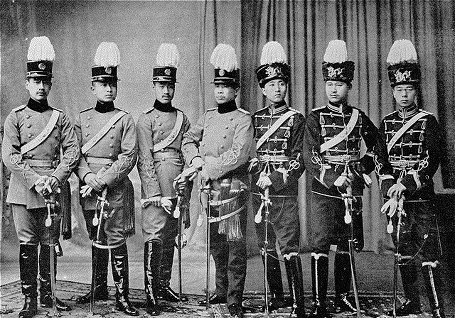 1905年,大清湖北武备学堂的七名毕业生在德国从军#1900至2000年照片