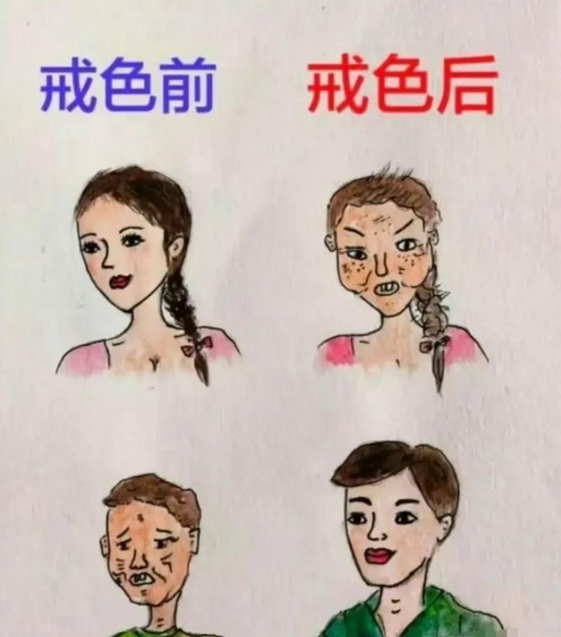 男生女生的戒色前vs戒色後