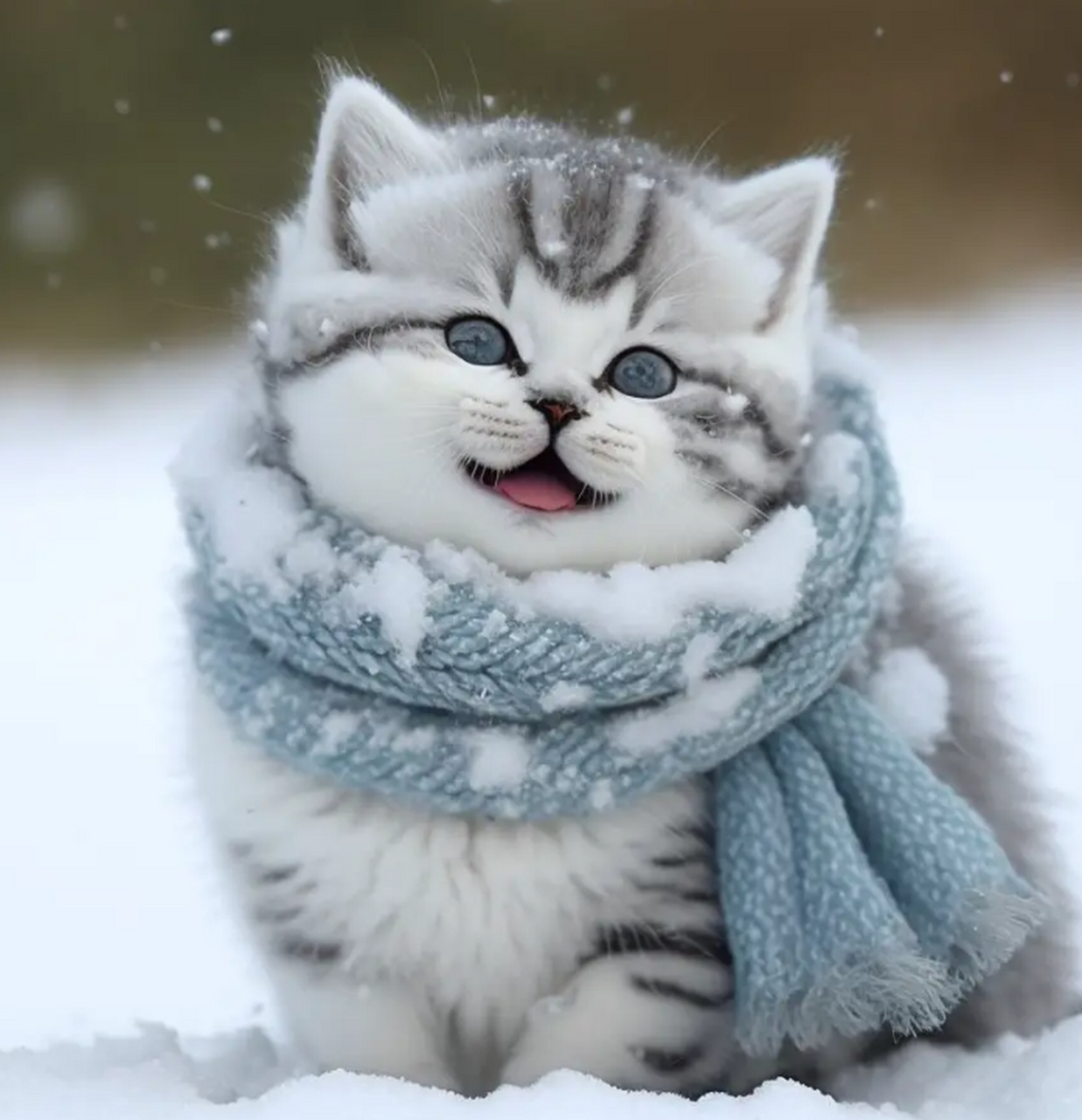 雪中暖男猫咪来暖心啦 可爱的猫当然要艾特可爱的人看啦～ 