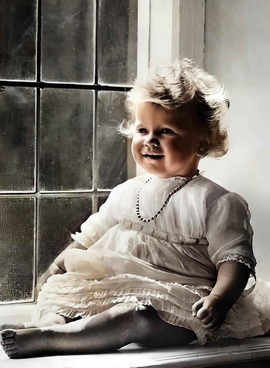 这是英国伊丽莎白女王小时候的照片.真的是从小美到大,时尚一辈子!