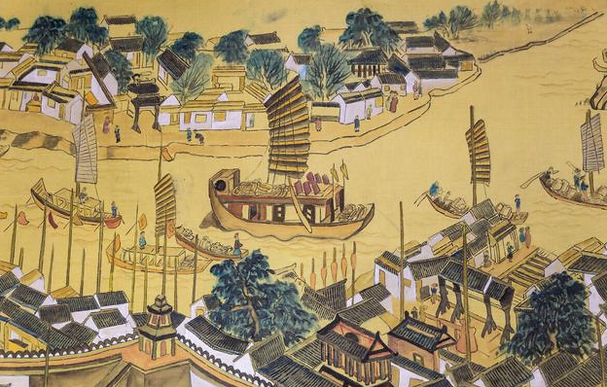 吴王夫差修了一条邗沟,从扬州到淮安,这是京杭大运河的时间起点,最初