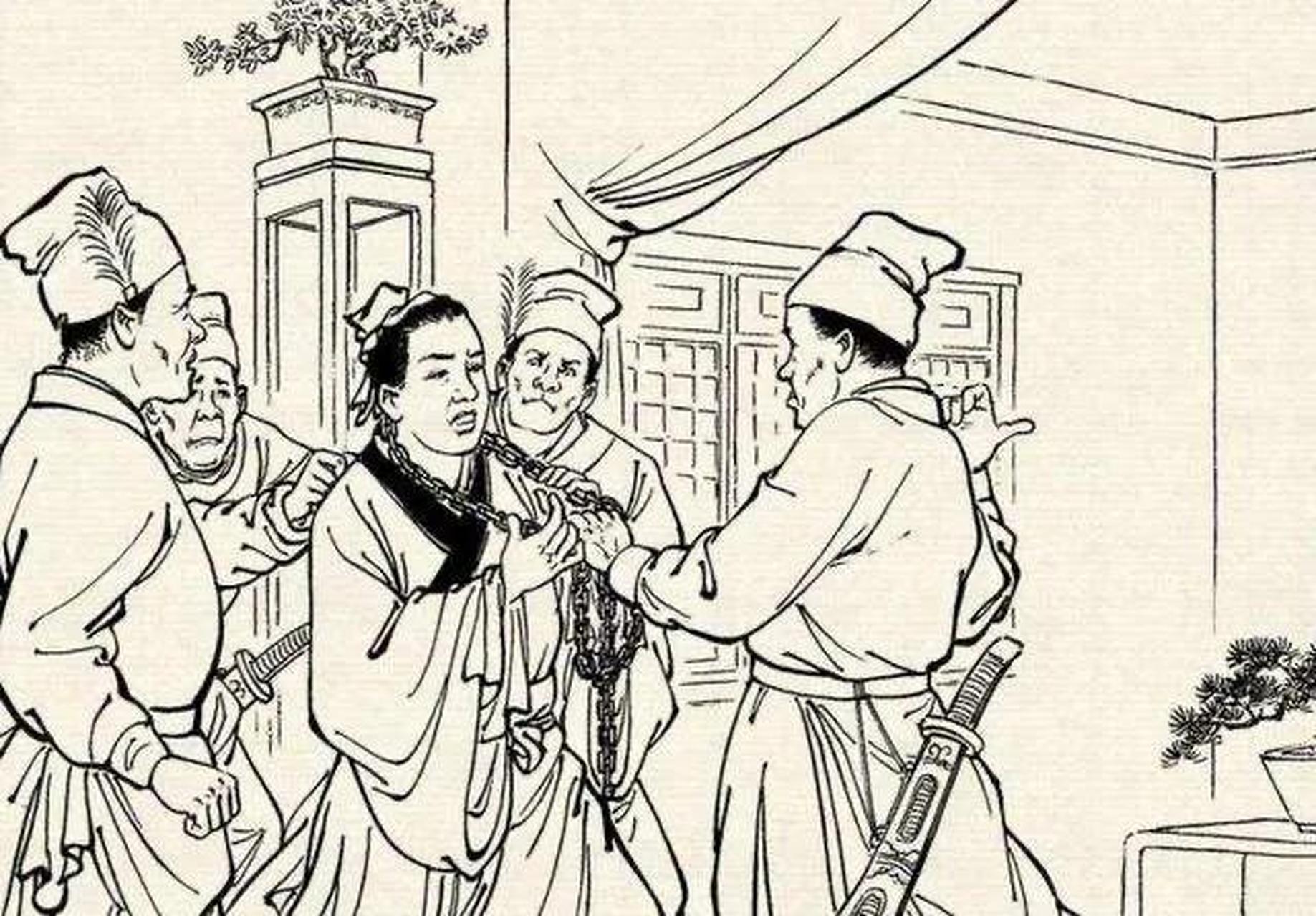 古时,一女子见丈夫外出,与邻居一个少年在房中相互挑逗,被跑来玩耍的