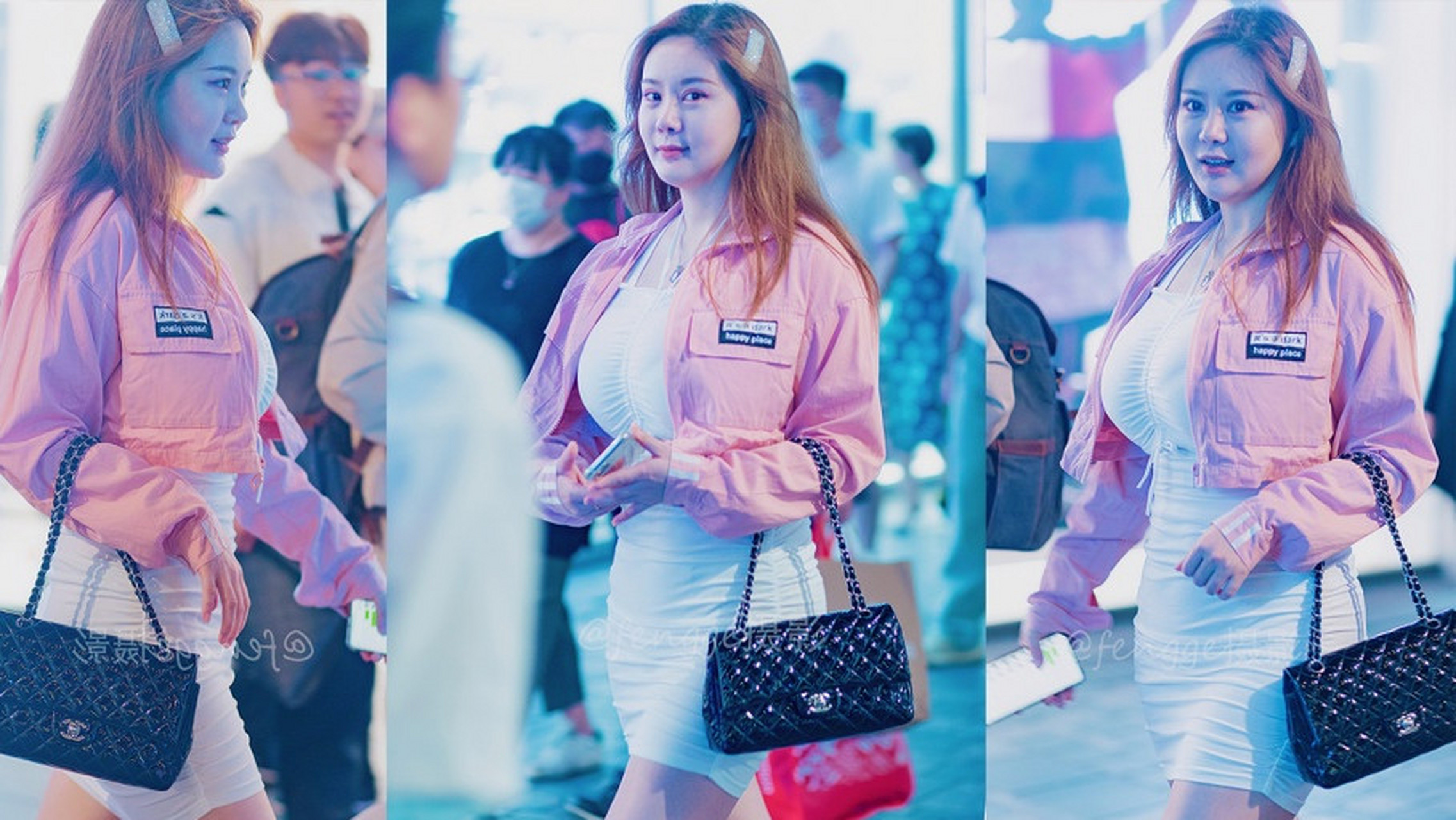 三里屯偶遇美女网红易阳,微胖身材真是好!