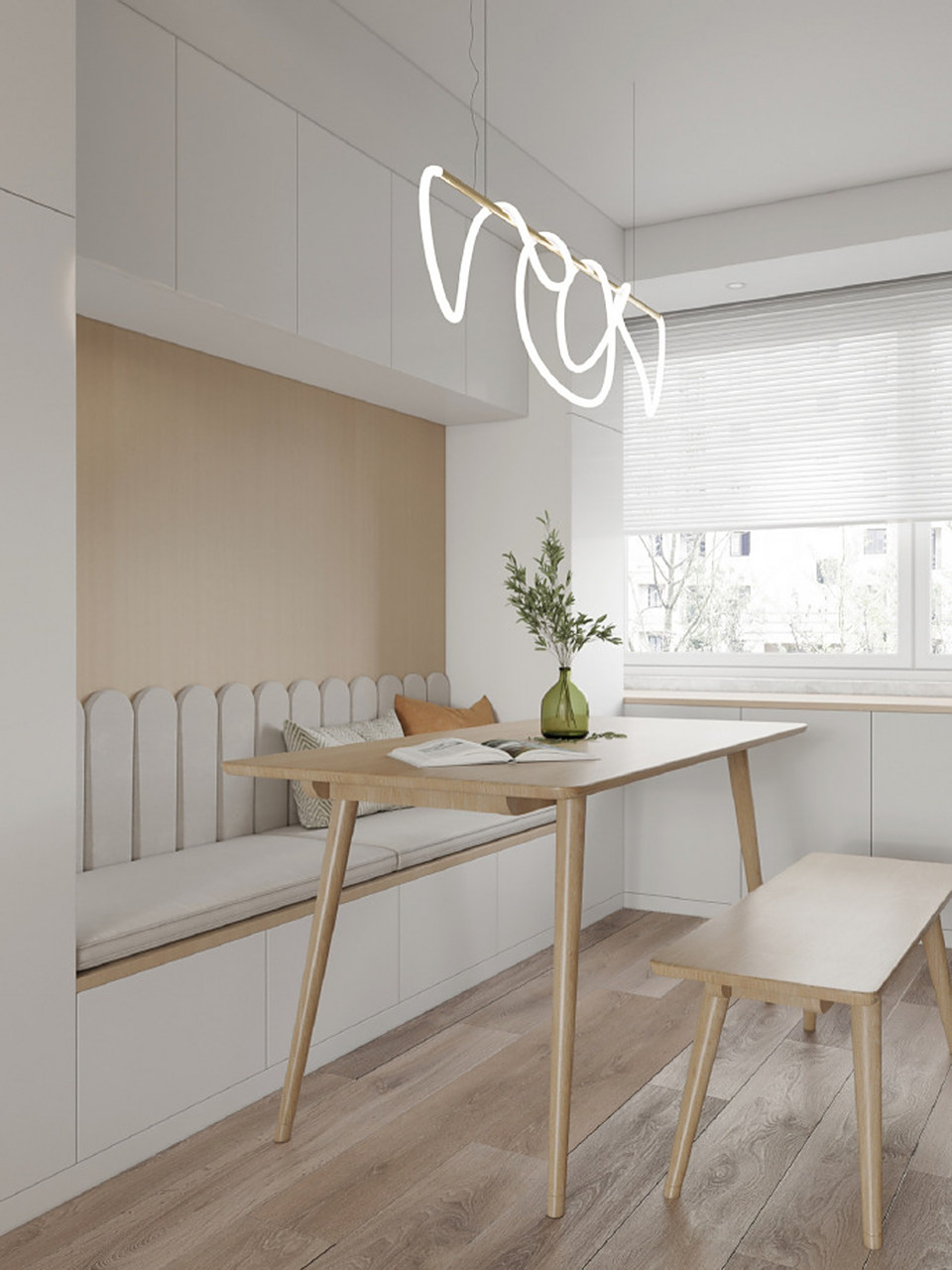 小户型餐厅卡座设计,充分利用空间.