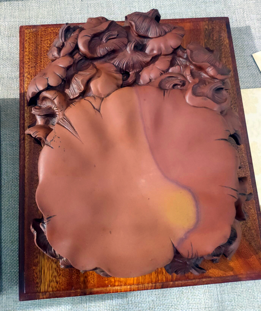 一块八公山紫金砚台.请大家看看,取个啥名好?