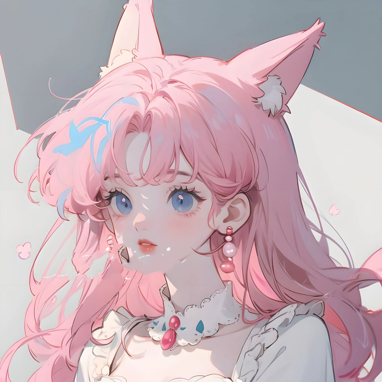 浅粉色小狐狸拟人	浅粉色小狐狸拟人