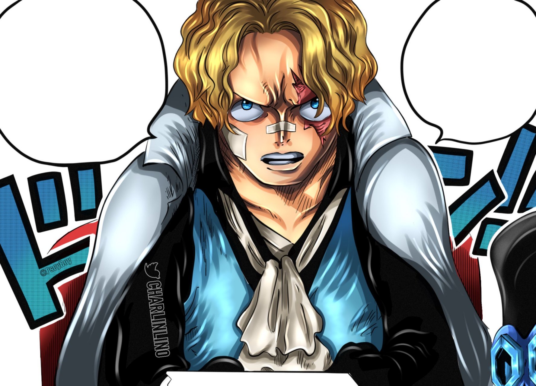 海贼王1082话大神上色图,海军中将t骨被杀害,巴基要当海贼王,萨博带