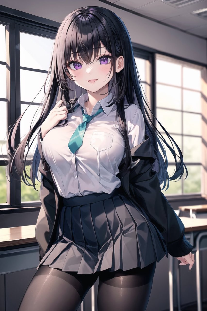 ai绘画# 黑发黑丝的jk少女79 676767