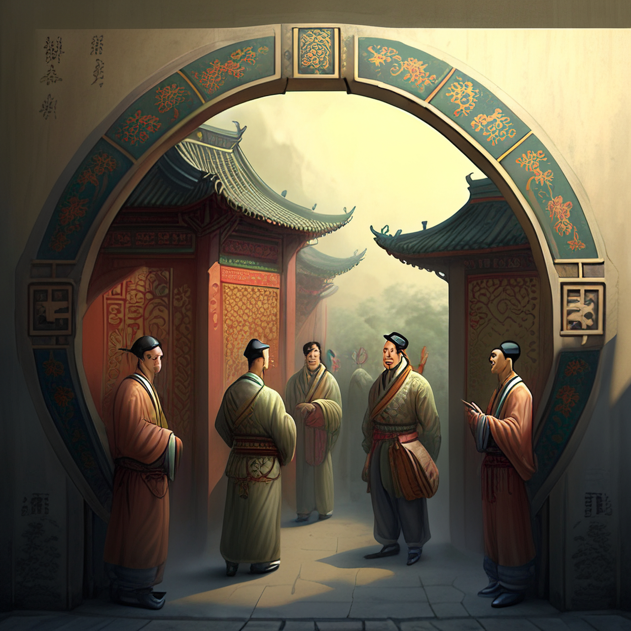 故人十年别,墙宇今密迩.清新,宁静,恬静#百度ai绘图黑科技