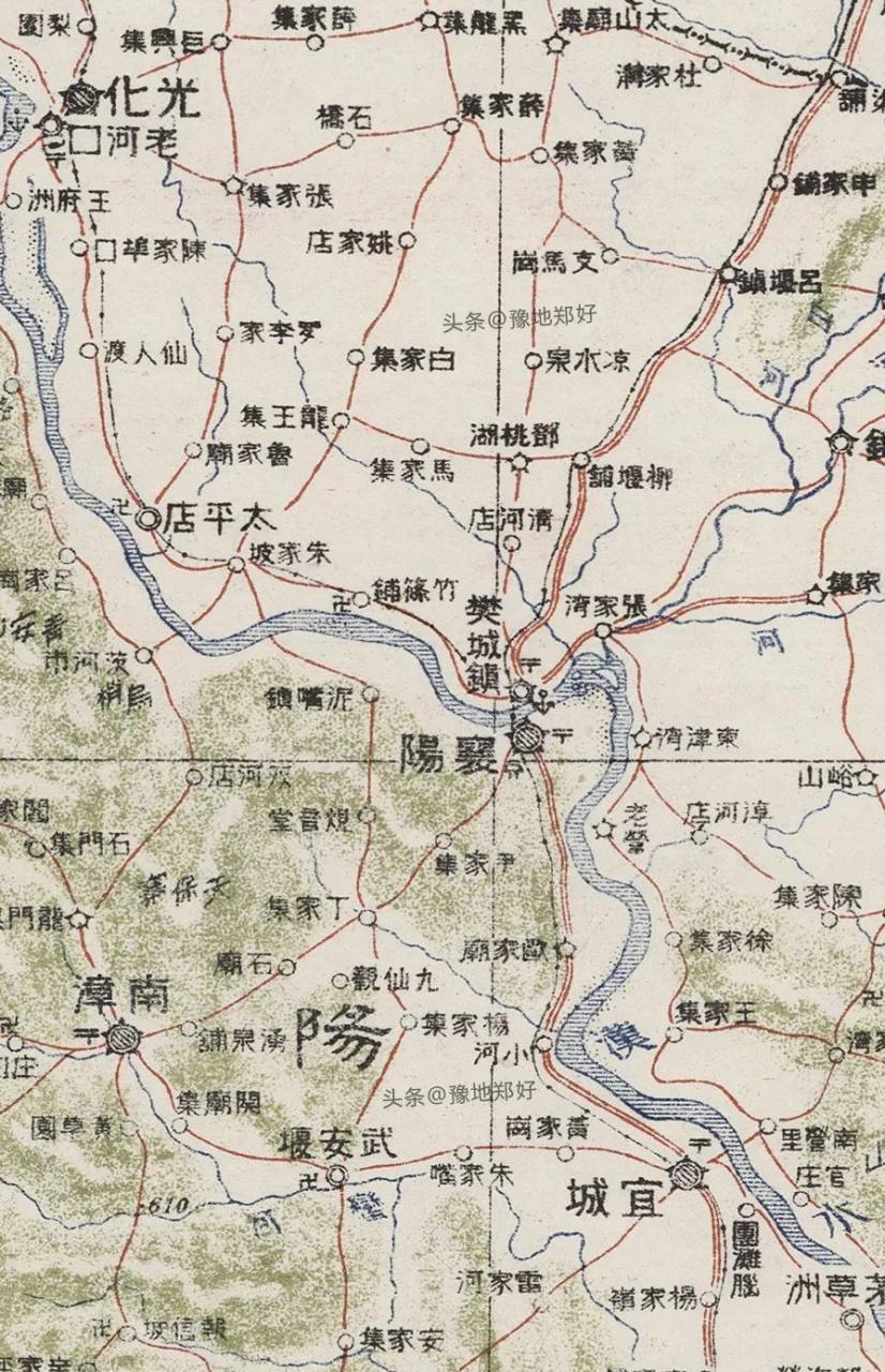 这是1923年,湖北襄阳老地图,日本人画的,襄阳老乡快看看,100年多年前