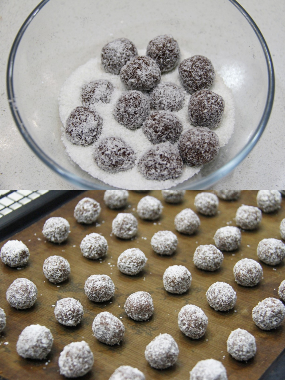 简单快手小零食,孩子们爱吃的巧克力椰蓉球 这是一款非常经典的小零食