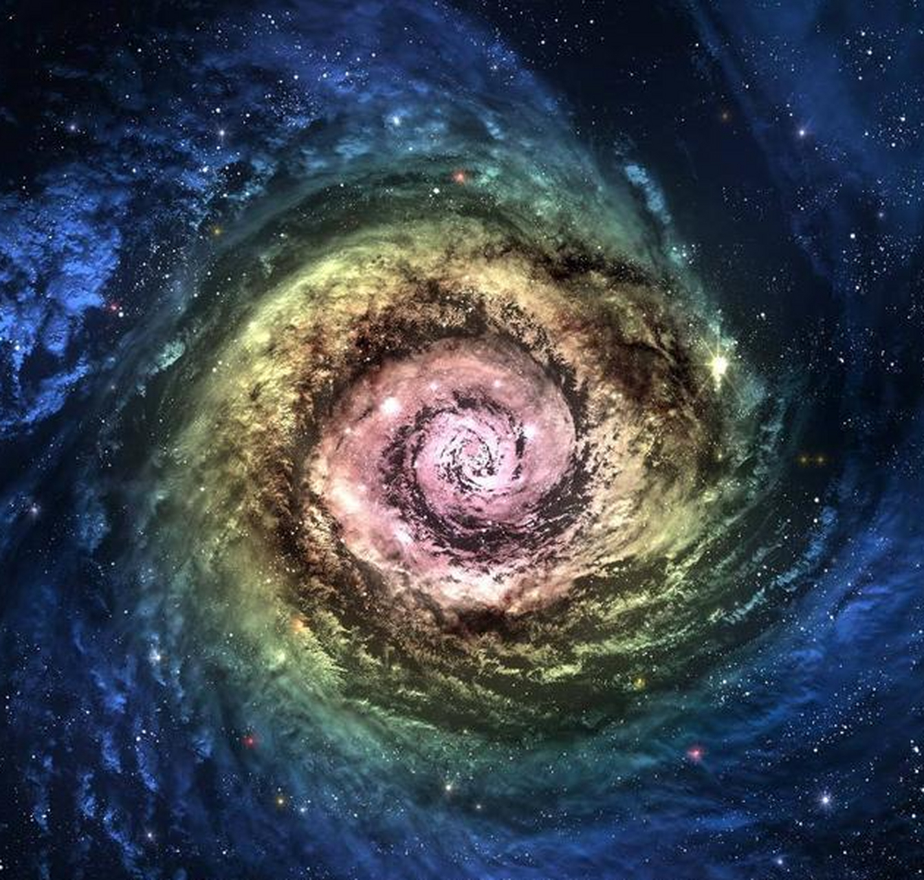 银河系的鸟瞰图并不是通过探测器从"上方"直接拍摄到的,因为银河系