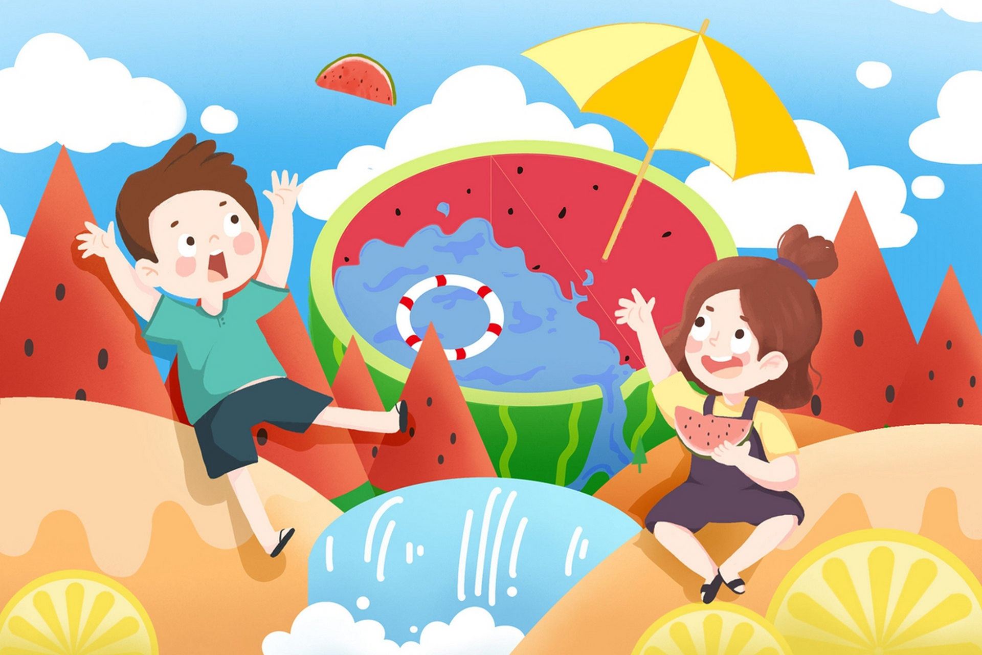 孩子往往在夏天玩得"热火朝天"之后,就想要快速地散热降温,但这时候要