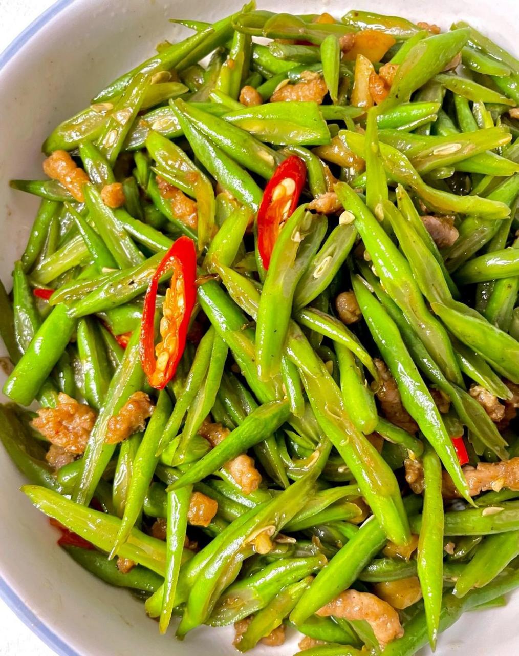 小炒家常菜|清炒四季豆73鲜脆香!给啥都不换|||家常菜之四季豆篇!