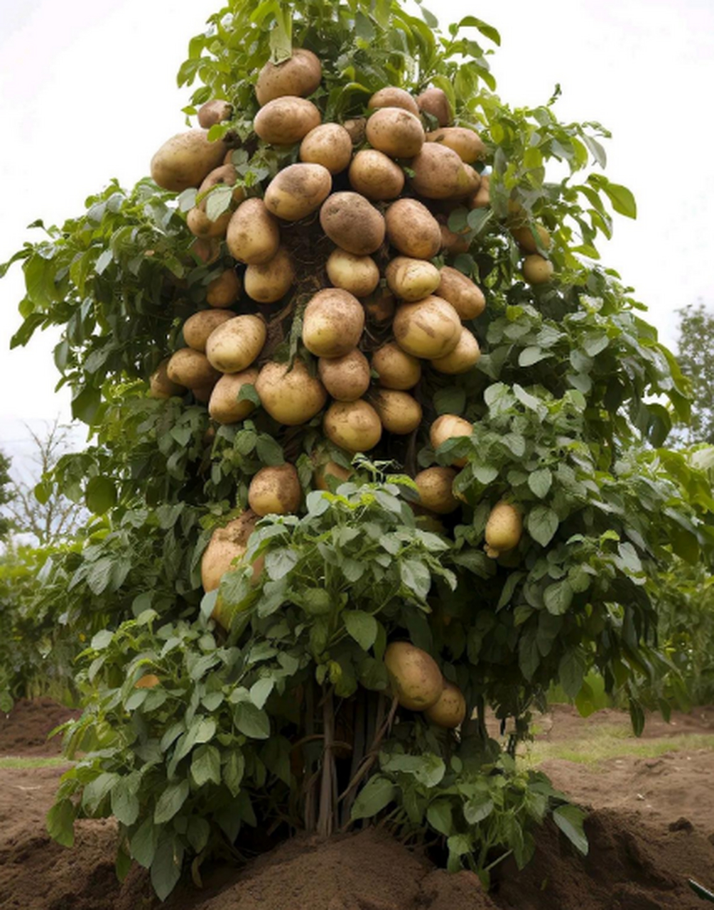 如果土豆长在树上大概是这个样子的吧